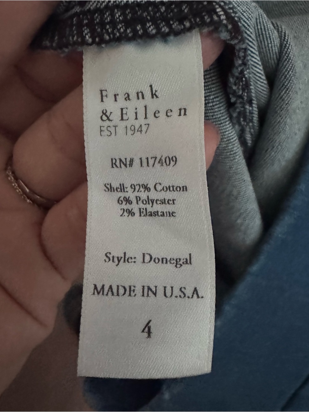 Frank & Eileen donegal Navy Denim Curved-Hem Midi Skirt - Picture 7 of 10